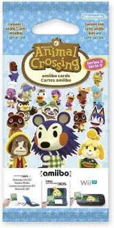 Pack 3 Tarjetas Amiibo Serie 3 Animal Crossing para consolas Nintendo