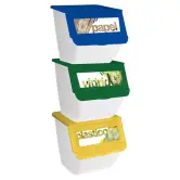 Pack 3 Cubos apilables de reciclaje 36L
