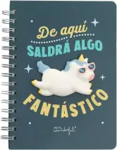 Libreta unicornio Mr. Wonderful De aquí saldrá algo fantástico