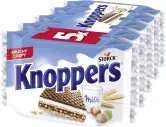 5x Knoppers barquillos rellenos con crema de leche y avellanas 25g