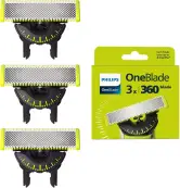 3x Recambios Cuchillas Philips OneBlade 360