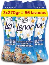 3x Lenor Perlas De Perfume para la Ropa Costa Mediterránea 270g