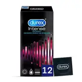 Durex Preservativos Intense con Puntos y Estrías y gel estimulante  12 condones
