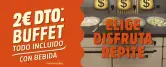 2€ Dto. Buffet Todo incluido con bebida en Muerde la Pasta
