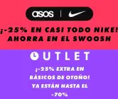 25% Dto. en casi todo Nike y en el outlet de Asos