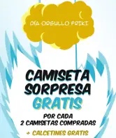 Compra 2 y llévate 1 camiseta sorpresa + calcetines gratis