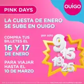 Billetes desde 9€ (PinkDays) en OUIGO