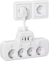 Regleta 4 Tomas + 2 USB + USB-C Regleta 4 Tomas + 2 USB + USB-C