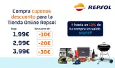 Cupones de 10€, 20€ y 30€ para la Tienda Online Repsol