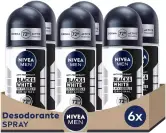 6x 50 Ml Desodorante Roll-on Nivea MEN Black & White Invisible 6x 50 Ml Desodorante Roll-on Nivea MEN Black & White Invisible