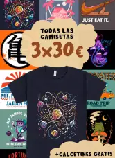 3x Camiseta (a elegir entre TODAS) + Calcetines GRATIS 3x Camiseta (a elegir entre TODAS) + Calcetines GRATIS