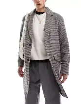 Abrigo marrón a cuadros Jack & Jones Abrigo marrón a cuadros Jack & Jones