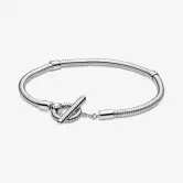 Pulsera Diseño Cadena de Serpiente Plata con Cierre en forma de T