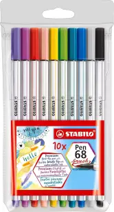 10 Rotuladores premium con punta de pincel STABILO  