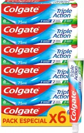 6x75ml pasta de dientes colgate triple acción