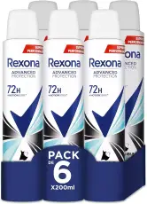 6x Rexona aerosol Advance Protection Invisible Aqua 72h
