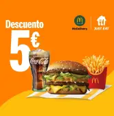 5€ Dto. 1er pedido +15€ en McDelivery McDonald's a través de Just Eat