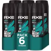 6x 150ml Desodorante Axe Apollo Spray 48h 6x 150ml Desodorante Axe Apollo Spray 48h