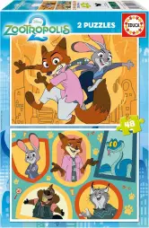 Set de 2 Puzzles Infantiles con 48 Piezas Educa