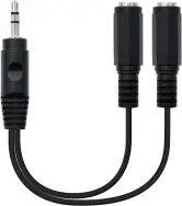 Cable Audio estéreo 2x jack 3.5 mm 15cm