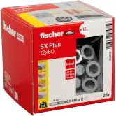 Caja 25 tacos de expansión fischer SX Plus 12x60 mm