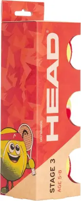 Bote de 3 Pelotas de Tenis HEAD Stage 3 Red