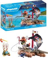 PLAYMOBIL Pirates Recuperación del Tesoro en la balsa Pirata
