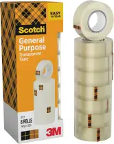   8 Rollos de cinta adhesiva 19mm x 33m