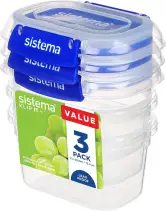 3 Recipientes Sistema Klip It Plus de 400 ml
