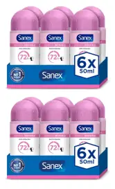 12x 50ml Sanex Dermo+ Invisible Desodorante Antitranspirante Roll-On