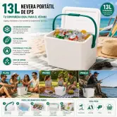 Nevera portátil de EPS 13L con asa transportable
