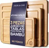 Set 3 Tablas de cortar Deer & Oak Bambú