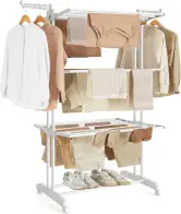Tendedero plegable 4 niveles con ruedas Tendedero plegable 4 niveles con ruedas