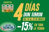 15% Descuento en toda la web Don Simón + envío gratis + 3 x 500ml cremas gratis