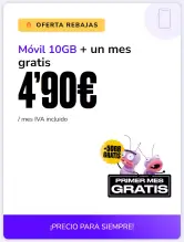 Linea móvil 10gb acumulables + ilimitadas + 1 mes GRATIS en Finetwork