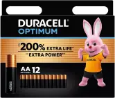 12 Pilas Duracell Optimum AA