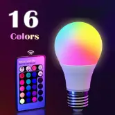 Bombilla RGB LED E27 8W + mando