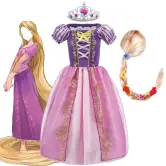 Vestido de Rapunzel para niñas pequeñas