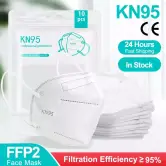 100 Mascarillas FFP2 con filtro KN95 5 capas