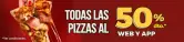 Todas las pizzas al 50% de Dto. en Telepizza 