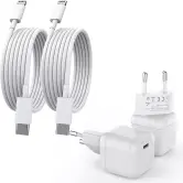 Pack de Cargadores USB de 20W con 2 Cables Lightning Pack de Cargadores USB de 20W con 2 Cables Lightning