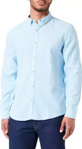 Camisa de lino azul para hombre Springfield