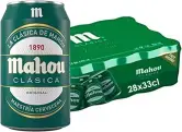 28 Latas x 33cl Mahou Clásica Cerveza Dorada Lager