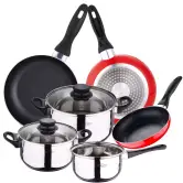 Batería de cocina 5 piezas y set de 3 sartenes San Ignacio