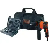Kit taladro percutor con cable 710W + 32 accesorios Black and Decker