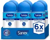 6x50ml desodorantes Sanex Dermo Extra Control Roll-On