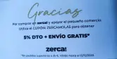 Cupón 5% descuento + envío gratis en zerca!