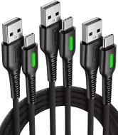 INIU Cable USB C, [3 Pack 3.1A] QC 3.0 Cable USB tipo C de Carga Rápida, Nailon Trenzado [