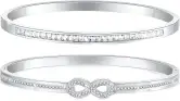 2 PCS Pulseras Mujer Plata Oro