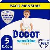 Pañales Dodot Bebé Sensitive T5 (168 ud) para una piel protegida